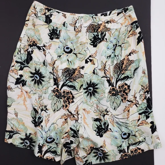 NWT Diane Von Furstenberg DVF Nathalie Floral Print Crepe Shorts Bermuda SZ 2 - Picture 6 of 11